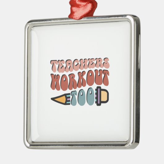 先生トレーニングも メタルオーナメント (左)