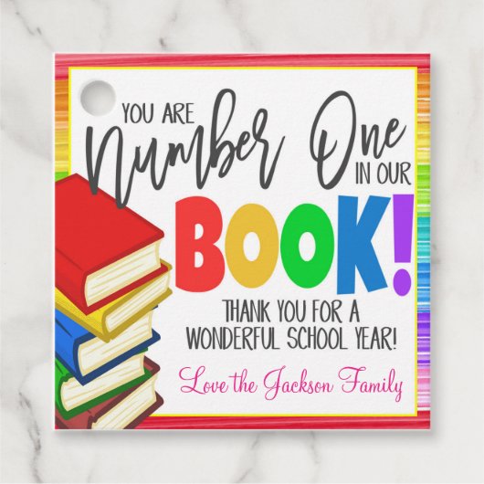 先生ナンバーワンギフトラベル フェイバータグ (正面)