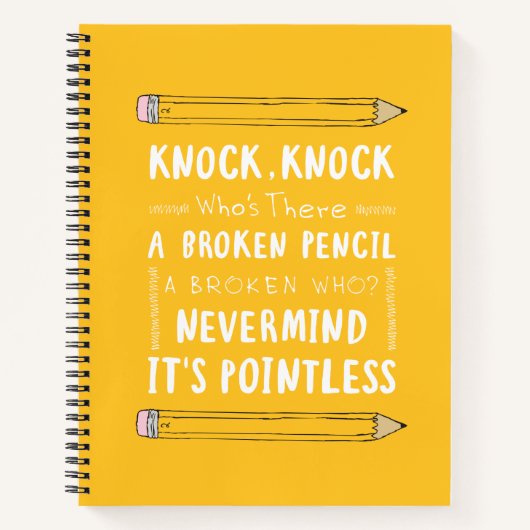 先生ノックノックノックジョーク鉛筆パンキッドユーモア ノートブック (正面)