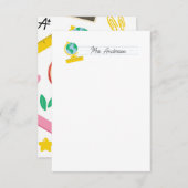 先生ノートカード文房具かわいい球体 ノートカード (正面/裏面)