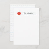 先生ノートカード文房具かわいい赤りんご ノートカード (正面/裏面)