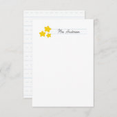 先生ノートカード文房具かわいい金ゴールドスター ノートカード (正面/裏面)