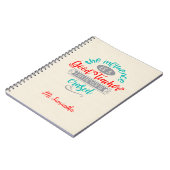 先生ノートブック – 感動的引用文 ノートブック (左側)