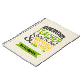 先生ノートブック – 素晴らしい先生引用文 ノートブック (左側)