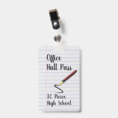 先生ノート紙スクールホールパスバッジ バッジ (正面 （クリップ付）)