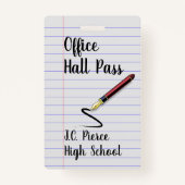 先生ノート紙スクールホールパスバッジ バッジ (正面)