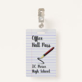 先生ノート紙スクールホールパスバッジ バッジ (裏面クリップ)