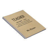 先生ノート素朴- Kraft定義 ノートブック (右側)