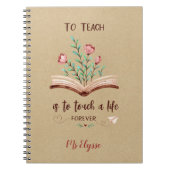 先生ノート素朴- Kraft引用文 ノートブック (正面)