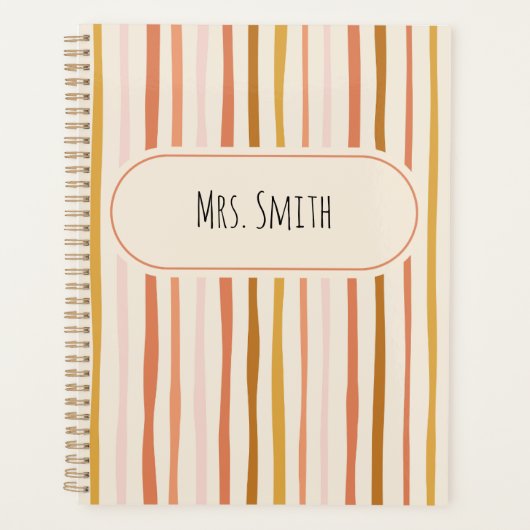 先生ノート，パーソナライズされた先生ギフト，カスタム プランナー手帳 (正面)