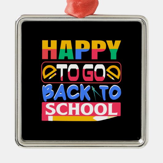 先生ハッピートゴー新学期 メタルオーナメント (正面)