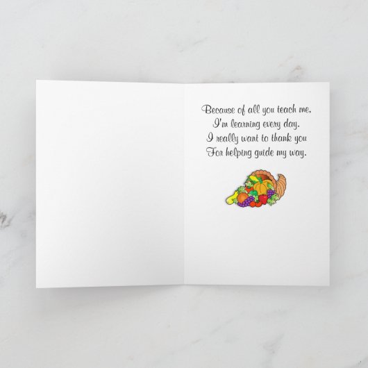 先生ハッピー感謝祭ウィズコルヌコピア シーズンカード (内部)