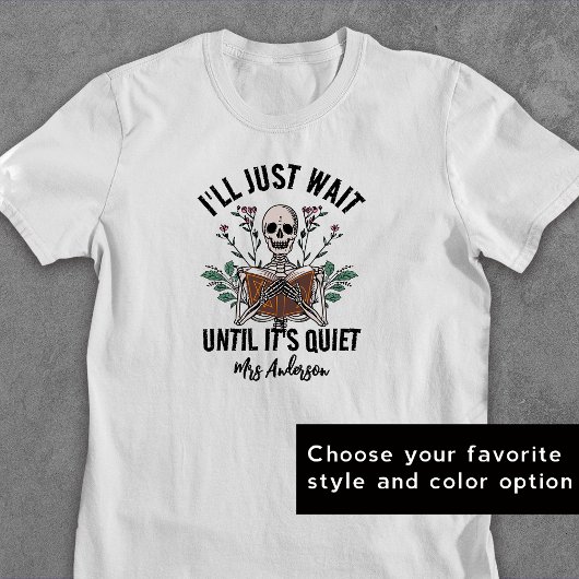 先生ハロウィンシャツ静かになるまで待つ Tシャツ