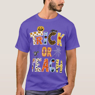 先生ハロウィントリックまたは教えハロウィンティーシュ Tシャツ