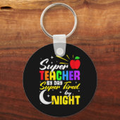 先生バイデイすごい疲れバイナイト先生学校 キーホルダー (正面)
