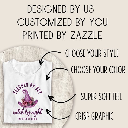 先生バイデイウィッチバイナイトカスタムハロウィーン Tシャツ