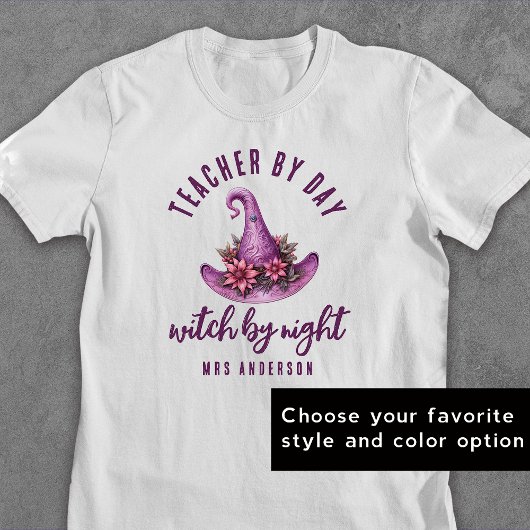 先生バイデイウィッチバイナイトカスタムハロウィーン Tシャツ