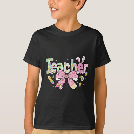 先生バニーボウコケットペンシーイースター日卵 Tシャツ (正面)