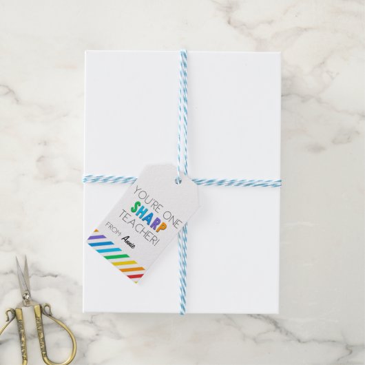 先生バレンタインまたは先生感謝ギフトラベル ギフトタグ (より糸付き)