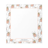 先生バレンタインカパーソナライズされたブツラブバグ ノートパッド (正面)