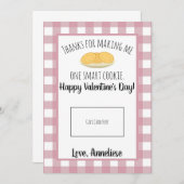 先生バレンタイ頭が切れるンCookieギフトカード サンキューカード (正面/裏面)