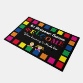 先生パーソナライズされたのおもしろい歓迎 ドアマット (アングル)