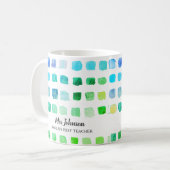 先生パーソナライズされたのグリーンコーヒーマグ コーヒーマグカップ (正面左)