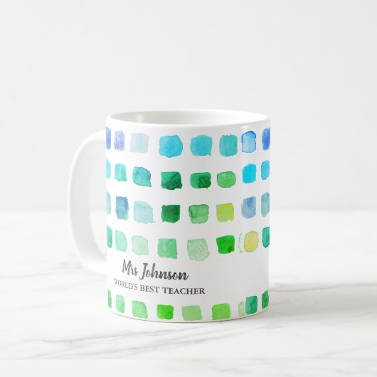 先生パーソナライズされたのグリーンコーヒーマグ コーヒーマグカップ (正面左)