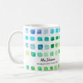 先生パーソナライズされたのグリーンコーヒーマグ コーヒーマグカップ (左)