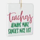 先生パーソナライズされたの常にいいリストを作る セラミックオーナメント (右)