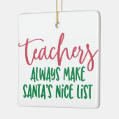 先生パーソナライズされたの常にいいリストを作る セラミックオーナメント (左)