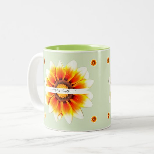 先生パーソナライズされたの評価の年度末 ツートーンマグカップ (正面左)