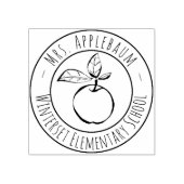 先生パーソナライズされたアップルウッドアートスタンプ ラバースタンプ (インプリント)