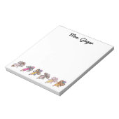 先生パーソナライズされたアニマルプリント弓 ノートパッド (回転)