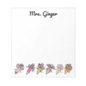 先生パーソナライズされたアニマルプリント弓 ノートパッド (正面)