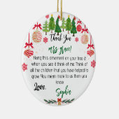 先生パーソナライズされたオーナメント、カスタムクリスマスCe セラミックオーナメント (右)