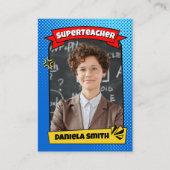 先生パーソナライズされたカード、スーパーヒーロー先生カード コーリングカード (正面)