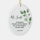 先生パーソナライズされたギフトオーナメント セラミックオーナメント (右)