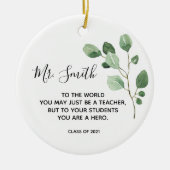 先生パーソナライズされたギフトオーナメント セラミックオーナメント (正面)