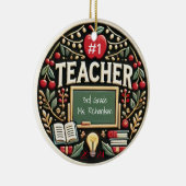 先生パーソナライズされたギフトクリスマスオーナメント セラミックオーナメント (右)