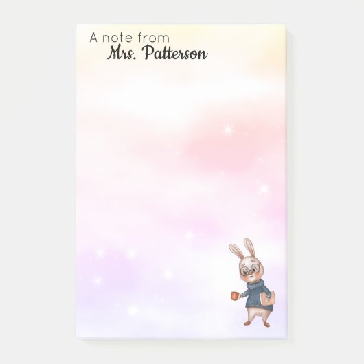 先生パーソナライズされたギフト投稿itノートうさぎ ポストイット (正面)