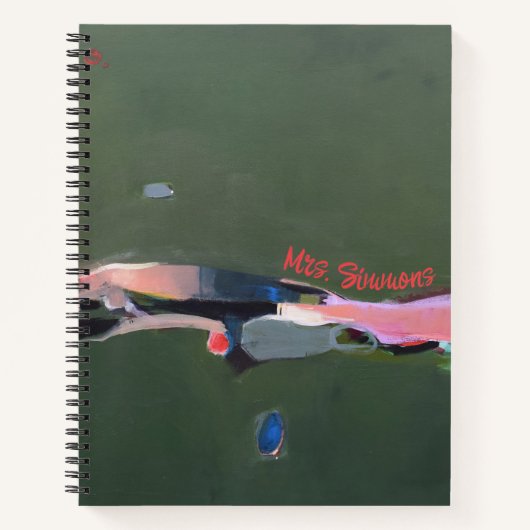 先生パーソナライズされたギフト絵を描抽象芸術 ノートブック (正面)