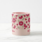 先生パーソナライズされたギフト、ピンクデイジーマグ マグカップ (中央)
