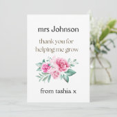 先生パーソナライズされたギフト、先生ギフト、ビーフライエン サンキューカード (スタンド正面)