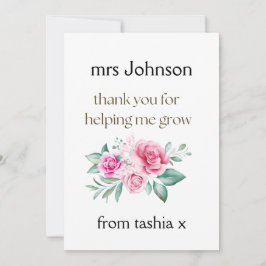 先生パーソナライズされたギフト、先生ギフト、ビーフライエン サンキューカード