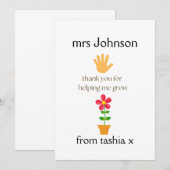 先生パーソナライズされたギフト、先生ギフト、ビーフライエン サンキューカード (正面/裏面)