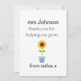 先生パーソナライズされたギフト、先生ギフト、ビーフライエン サンキューカード