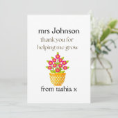 先生パーソナライズされたギフト、先生ギフト、ビーフライエン サンキューカード (スタンド正面)