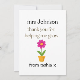 先生パーソナライズされたギフト、先生ギフト、ビーフライエン サンキューカード