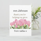 先生パーソナライズされたギフト、先生ギフト、ビーフライエン サンキューカード (スタンド正面)